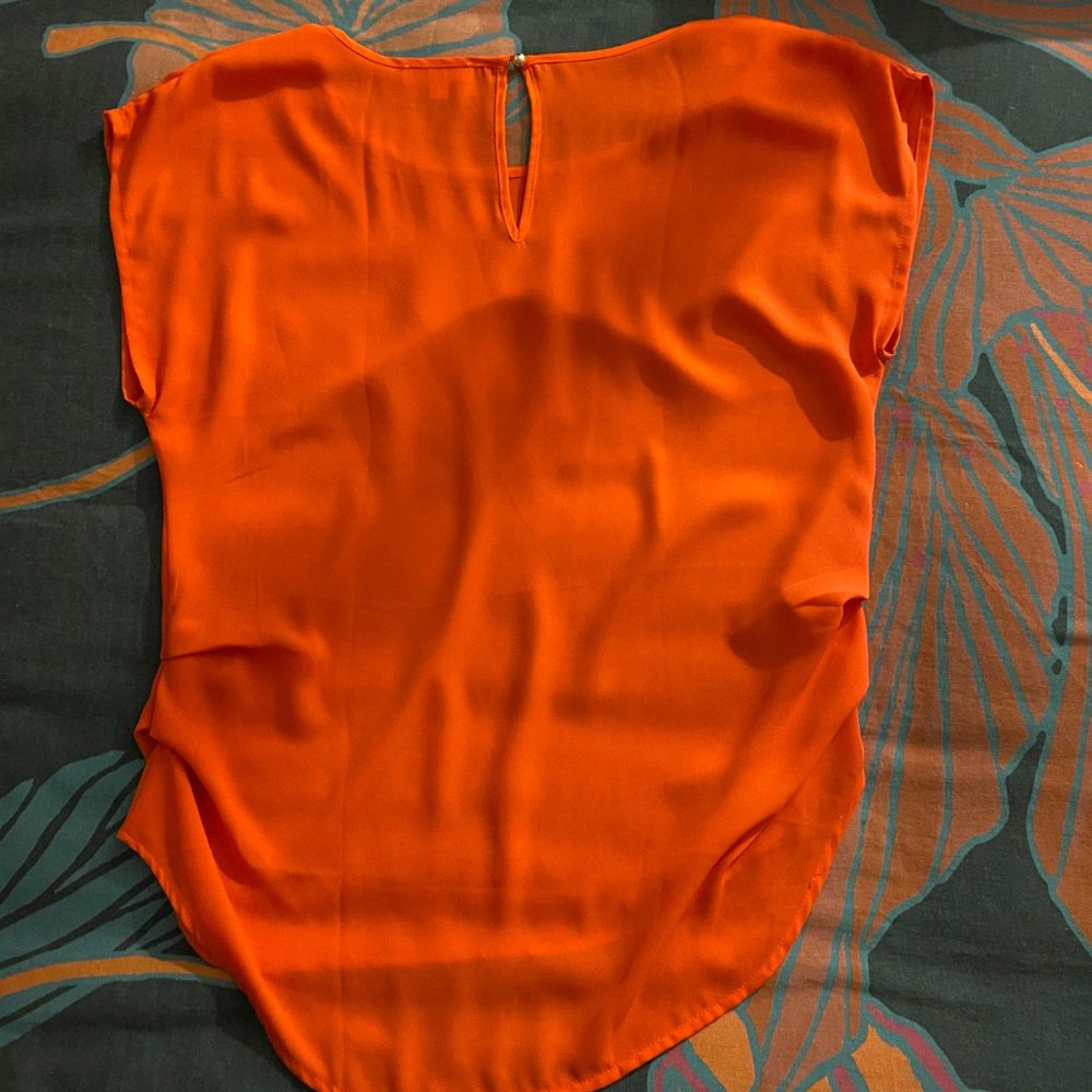 Bright Red Short Sleeve Blouse L NWOT - Picture 11 of 11